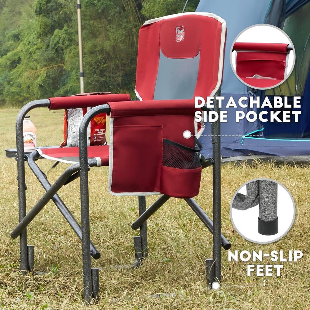 TIMBER RIDGE padded fabric and hard armrests improve seating comfort.