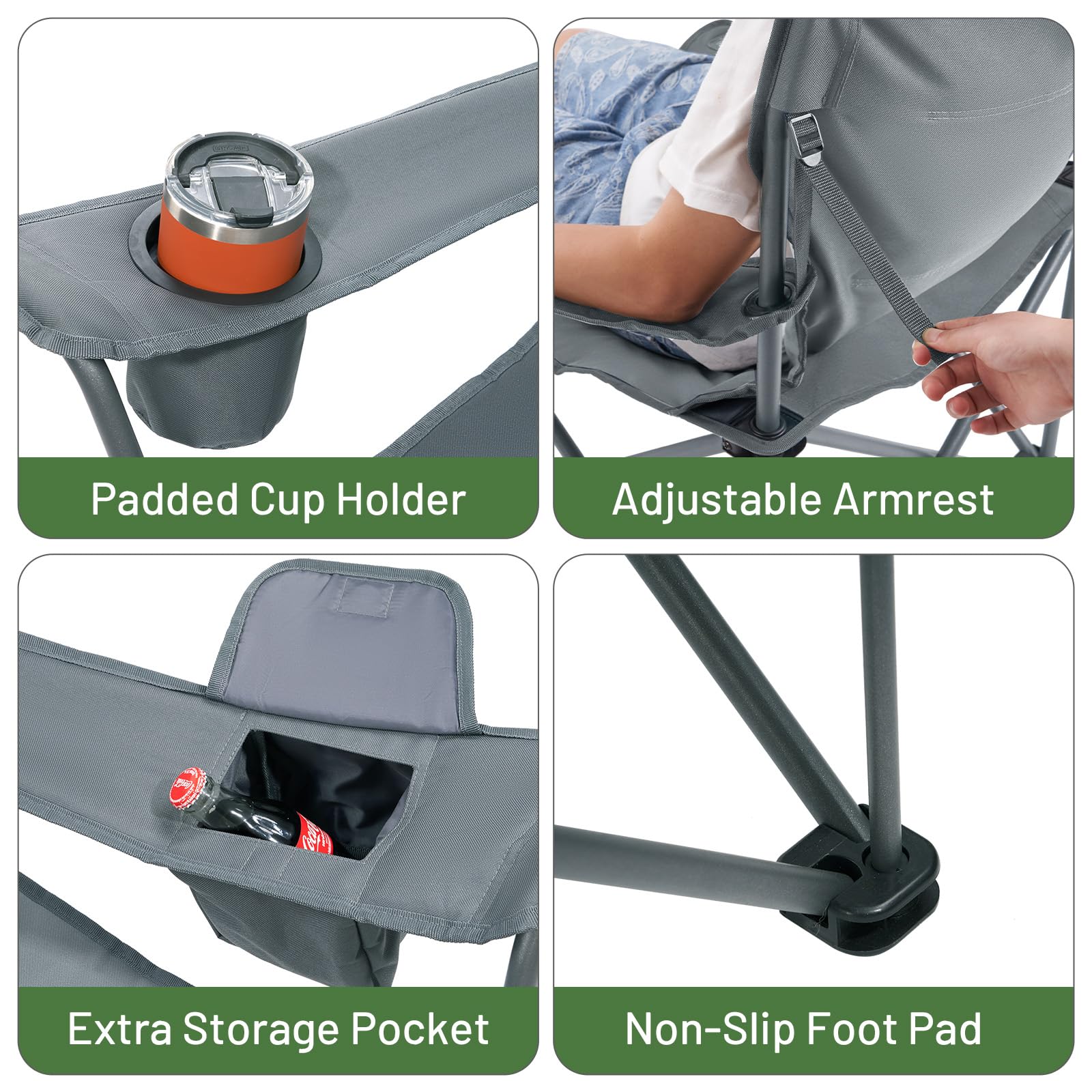 timber ridge portable folding chair with carry bag for travel