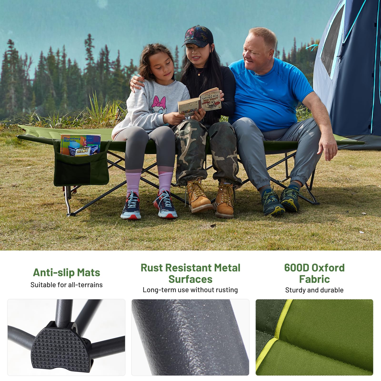 TIMBER RIDGE sturdy X-shape frame illustrating durable construction