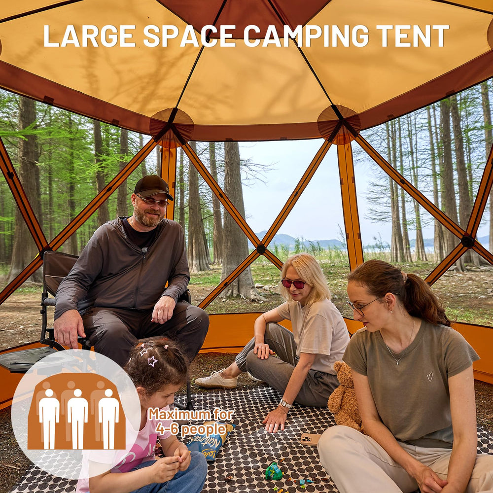 TIMBER RIDGE Water-resistant UV fabric shields from sun and light rain.