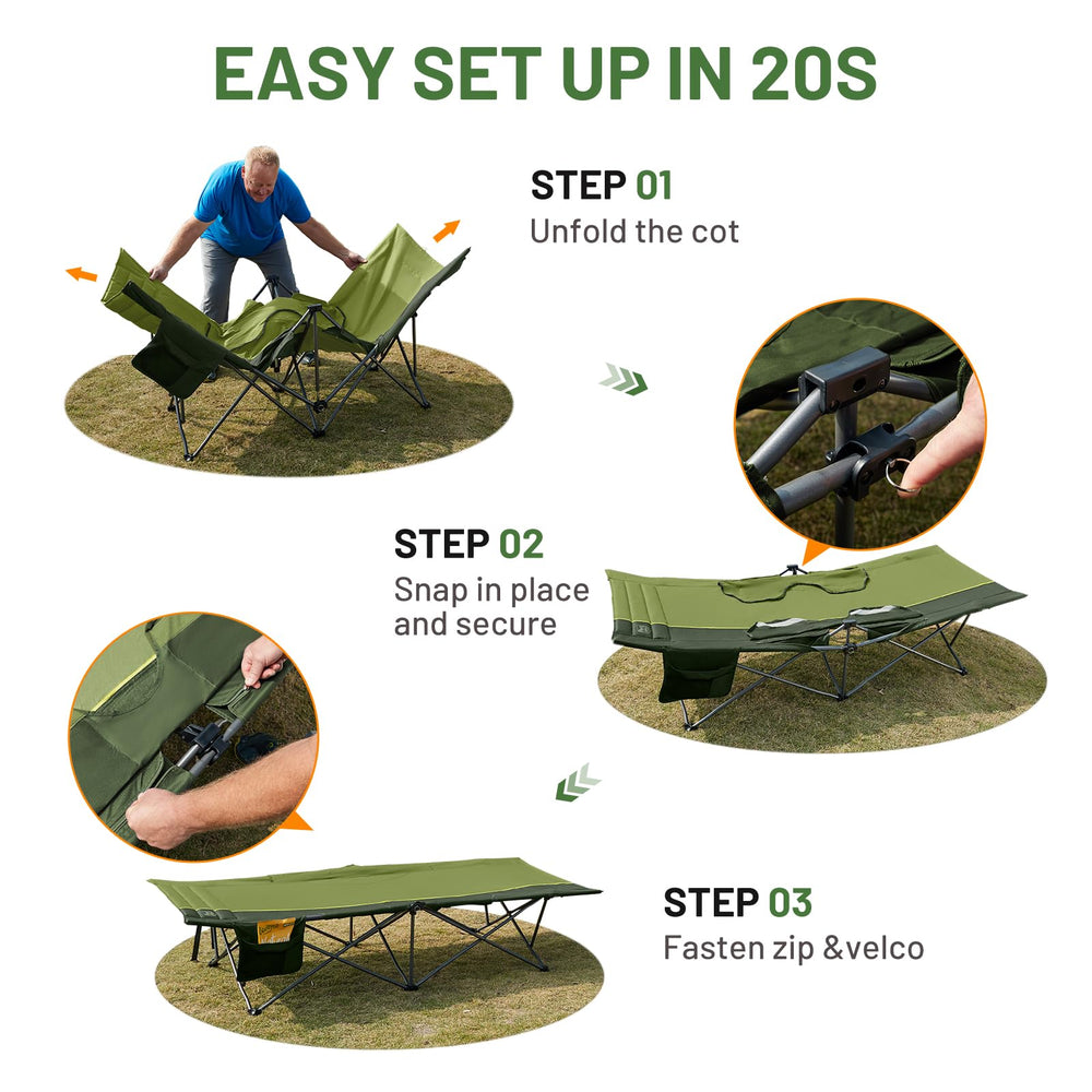 TIMBER RIDGE wide comfort for adults in a camping setting