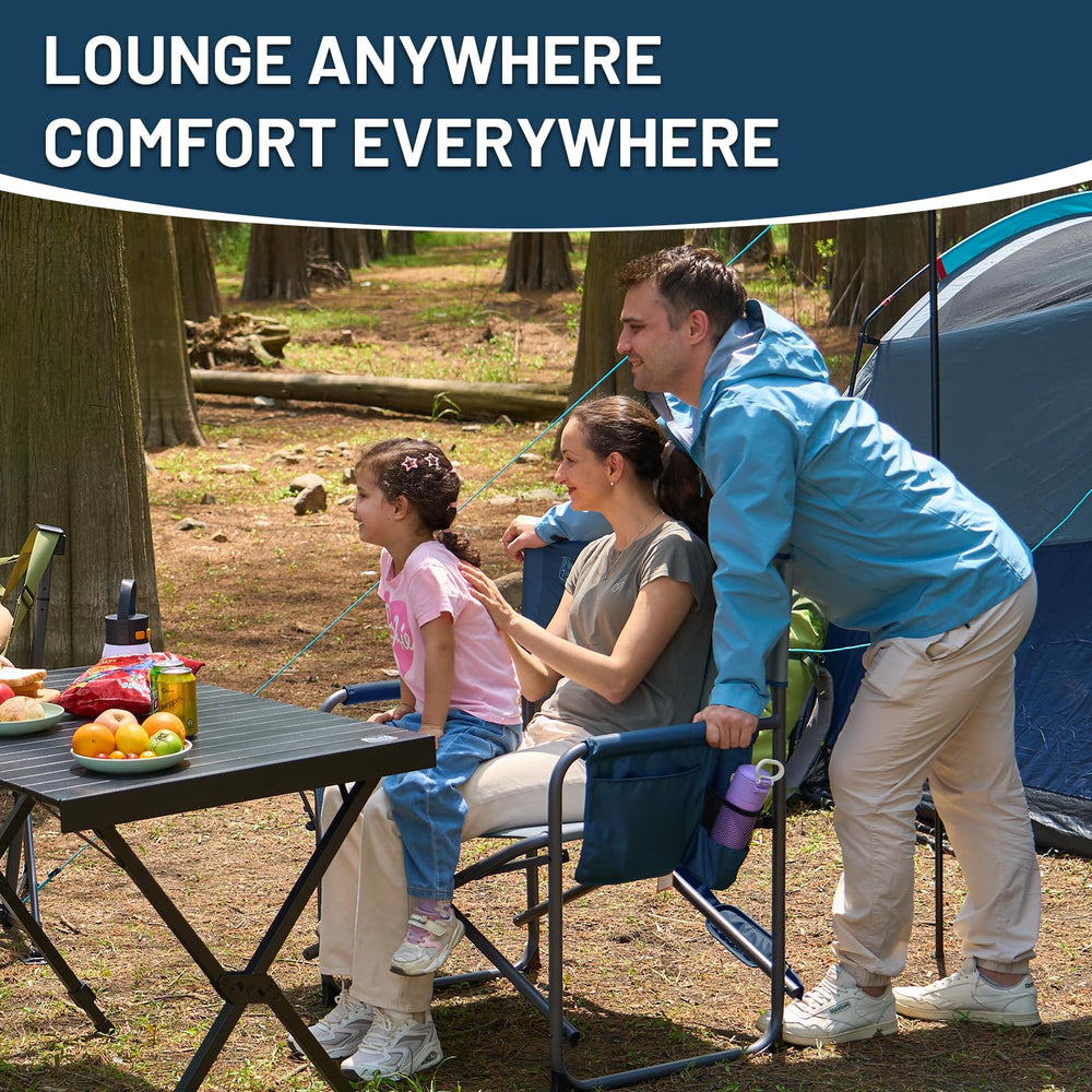 Timber Ridge XXL chair blue PVC-coated tubes resist weathering