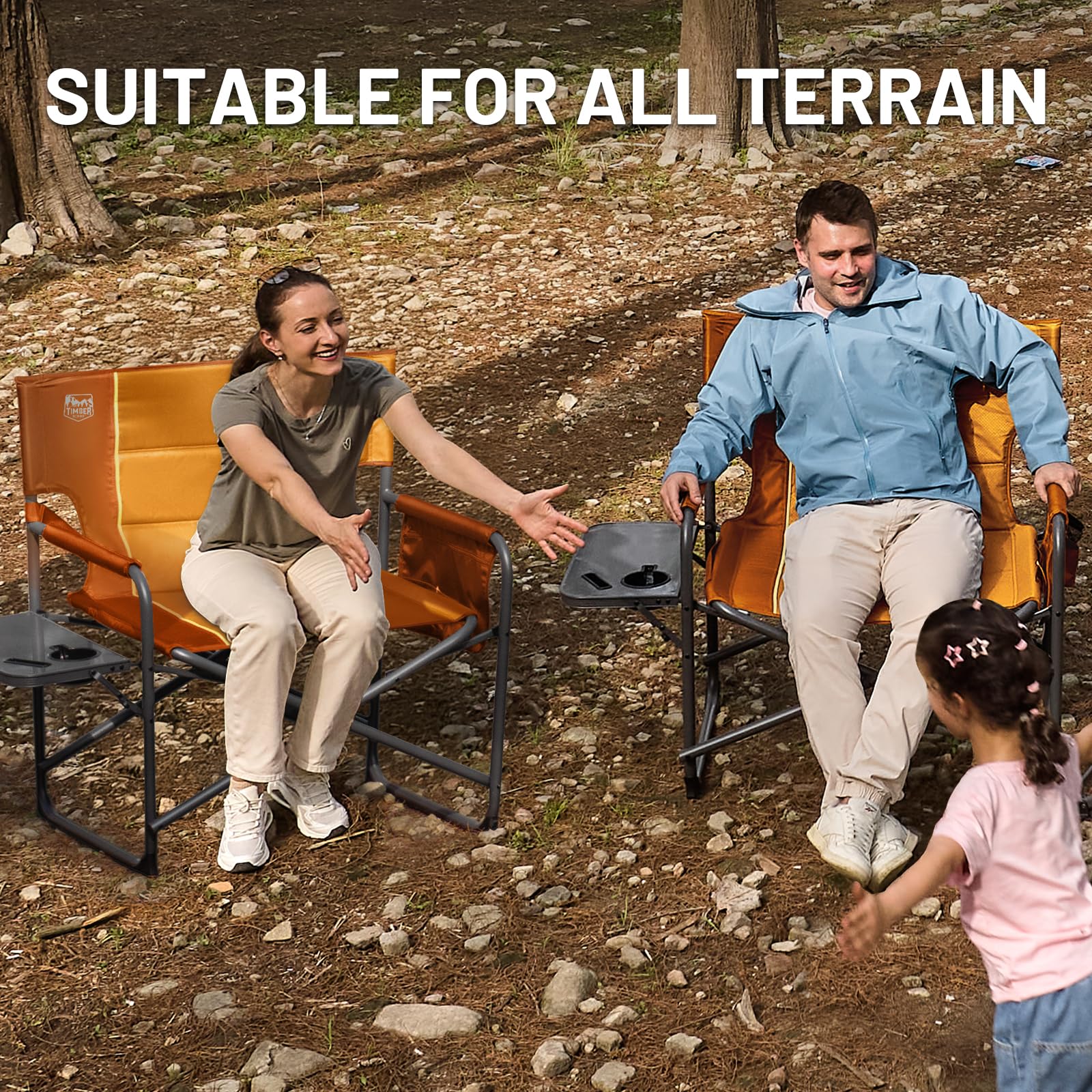 Folded TIMBER RIDGE XXL directors chair for compact transport.