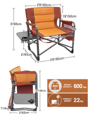 TIMBER RIDGE XXL Directors Chair heavy-duty frame supports up to 600 lbs for rugged use.