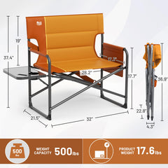 TIMBER RIDGE XXL directors chair with detachable pocket storage for essentials.