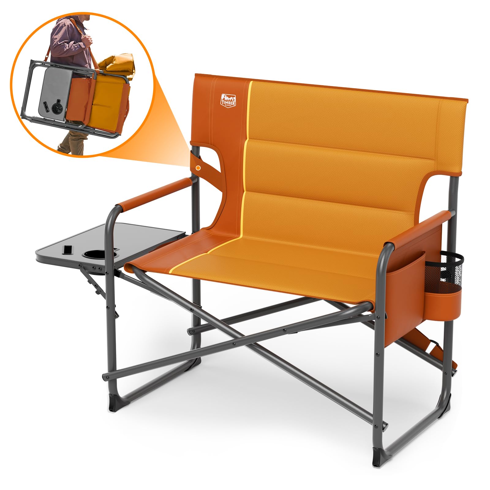 TIMBER RIDGE XXL chair with portable carry features for travel.