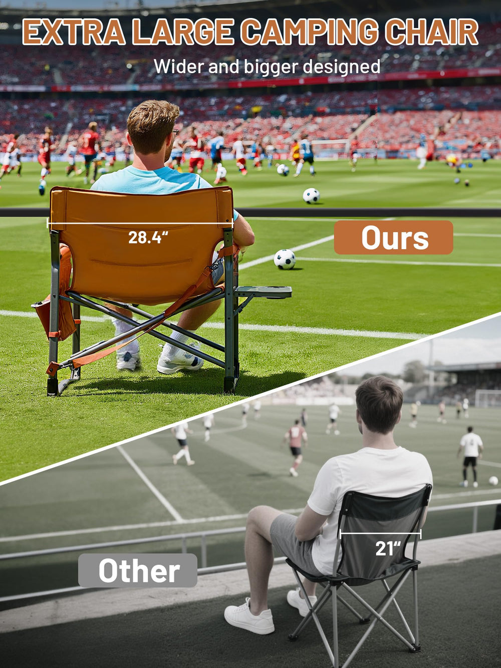 TIMBER RIDGE XXL Directors Chair with oversized wide seat and foam padding for comfort.
