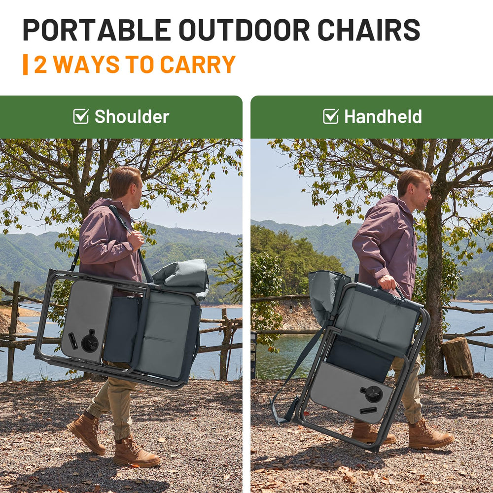 TIMBER RIDGE XXL foldable directors chair folded-compact demonstrates easy transport