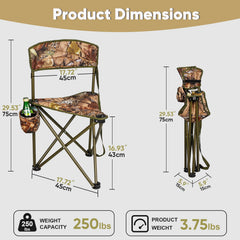 TIMBERHIDE tripod chair backrest set by a dawn river view for blinds