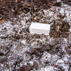 Time-release mineral block saturating soil when it rains