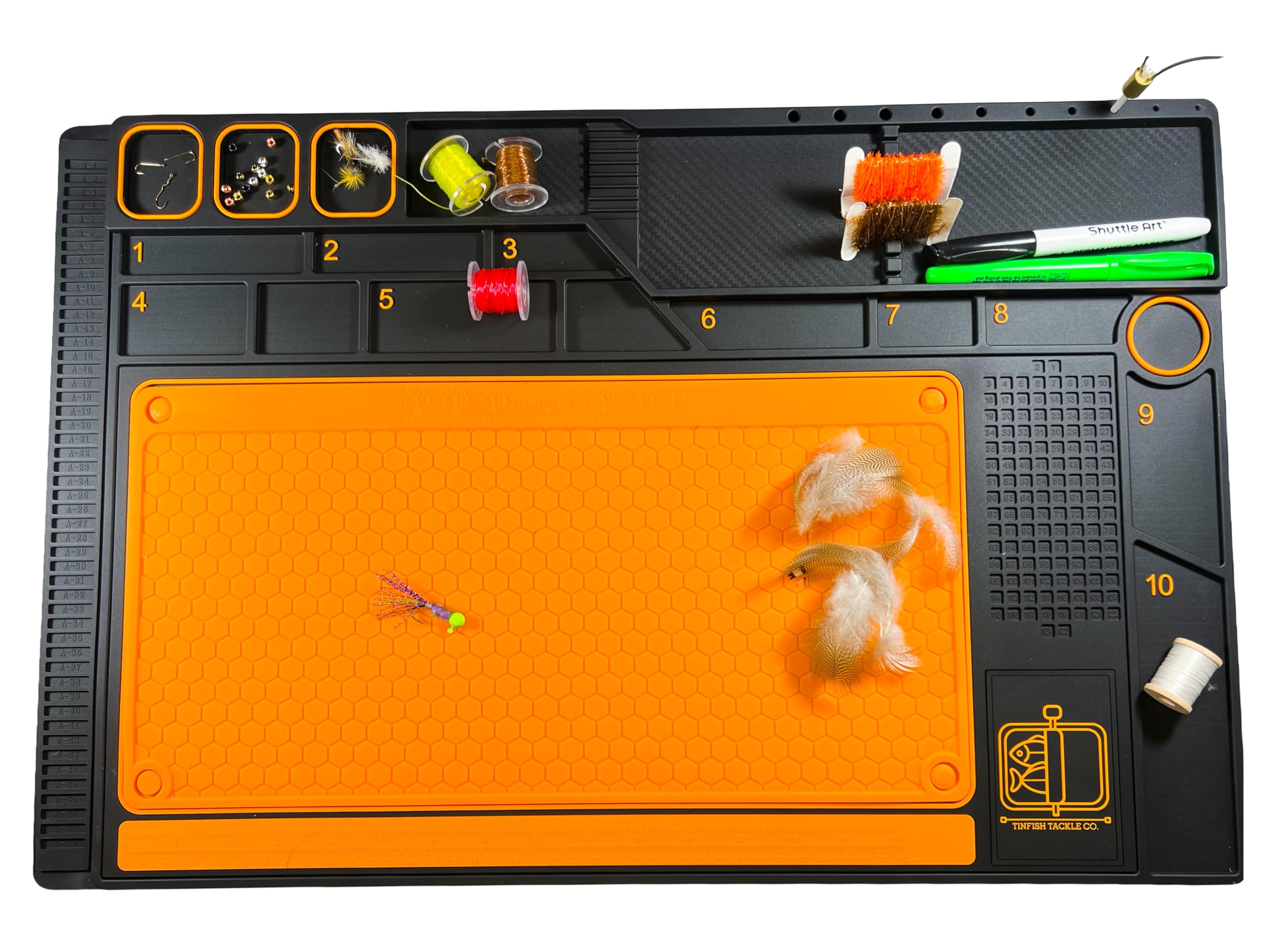 Tinfish Tackle Co mat only design keeps your setup organized.