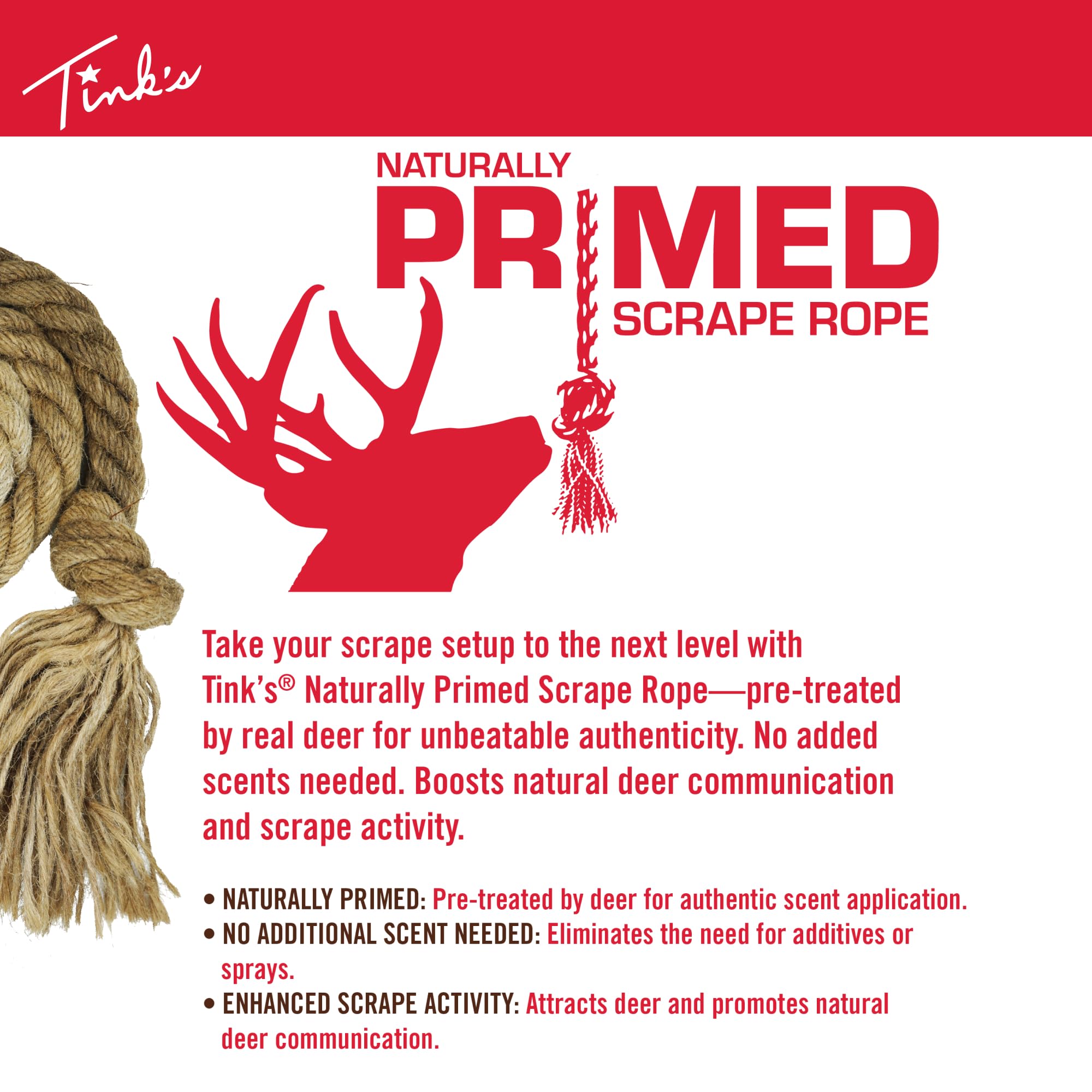 Tink's brand heritage logo highlighting decades of deer scents