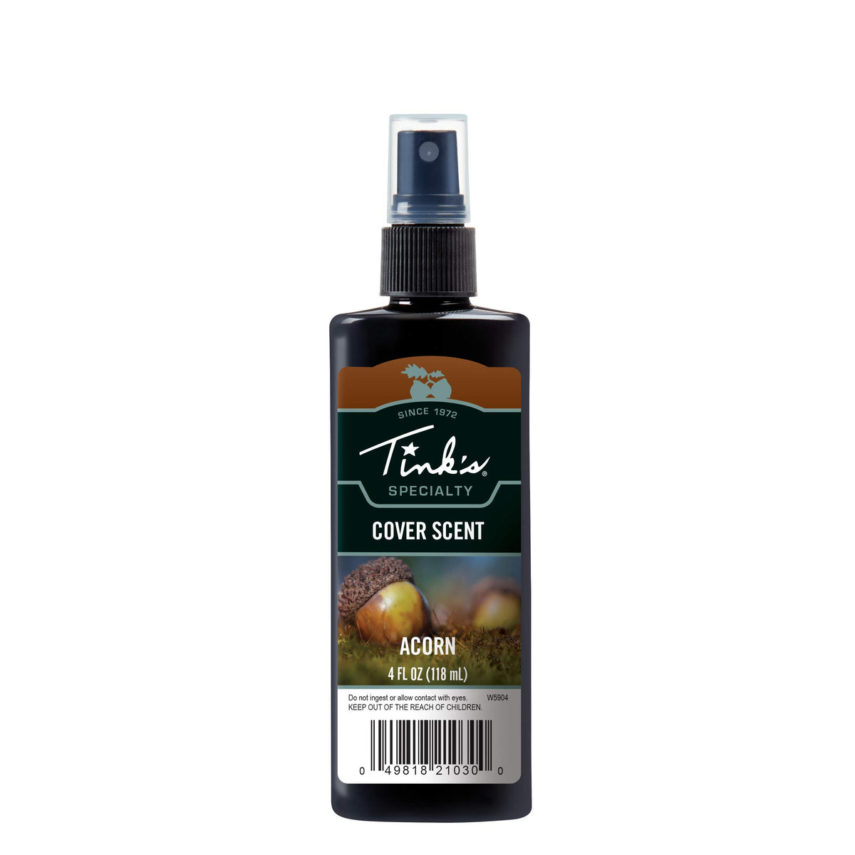 TINK'S Acorn Cover Scent Spray bottle shown for treestand odor control.