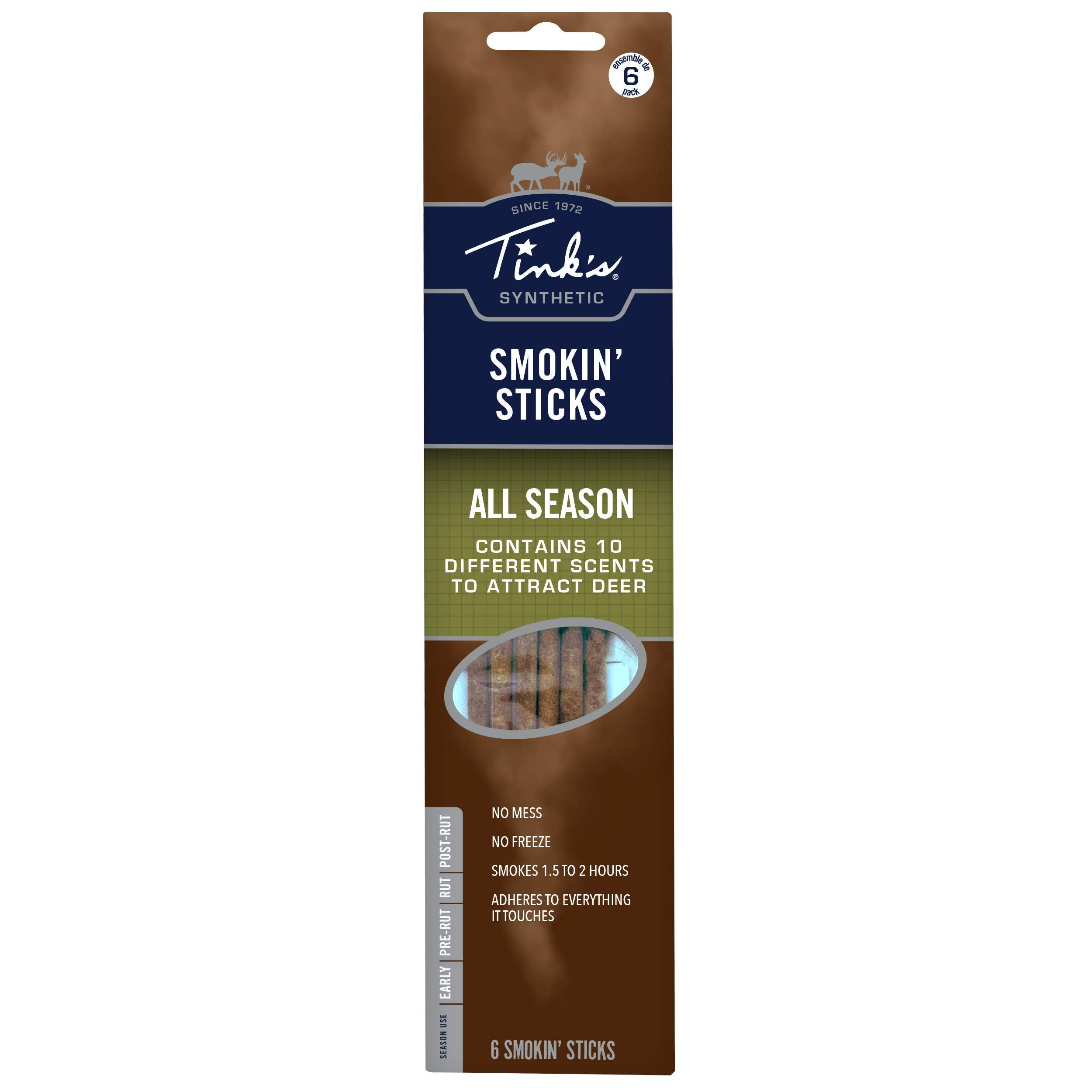 Tink's All-Season Smokin' Stick Deer Scent Kit 6-pack to attract deer and mask human odor