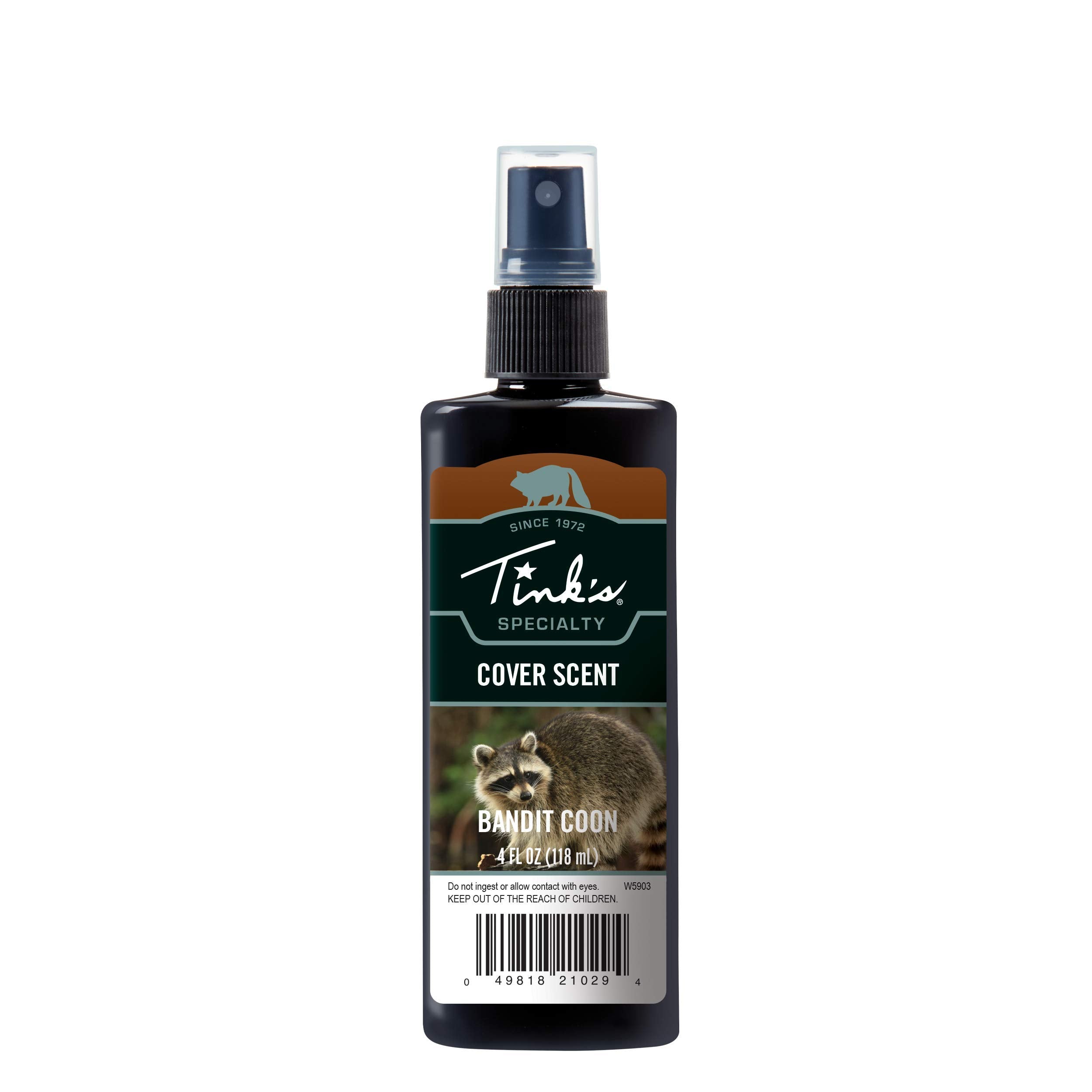 Tink's Bandit Coon Cover Scent bottle masks human odor for hunts.