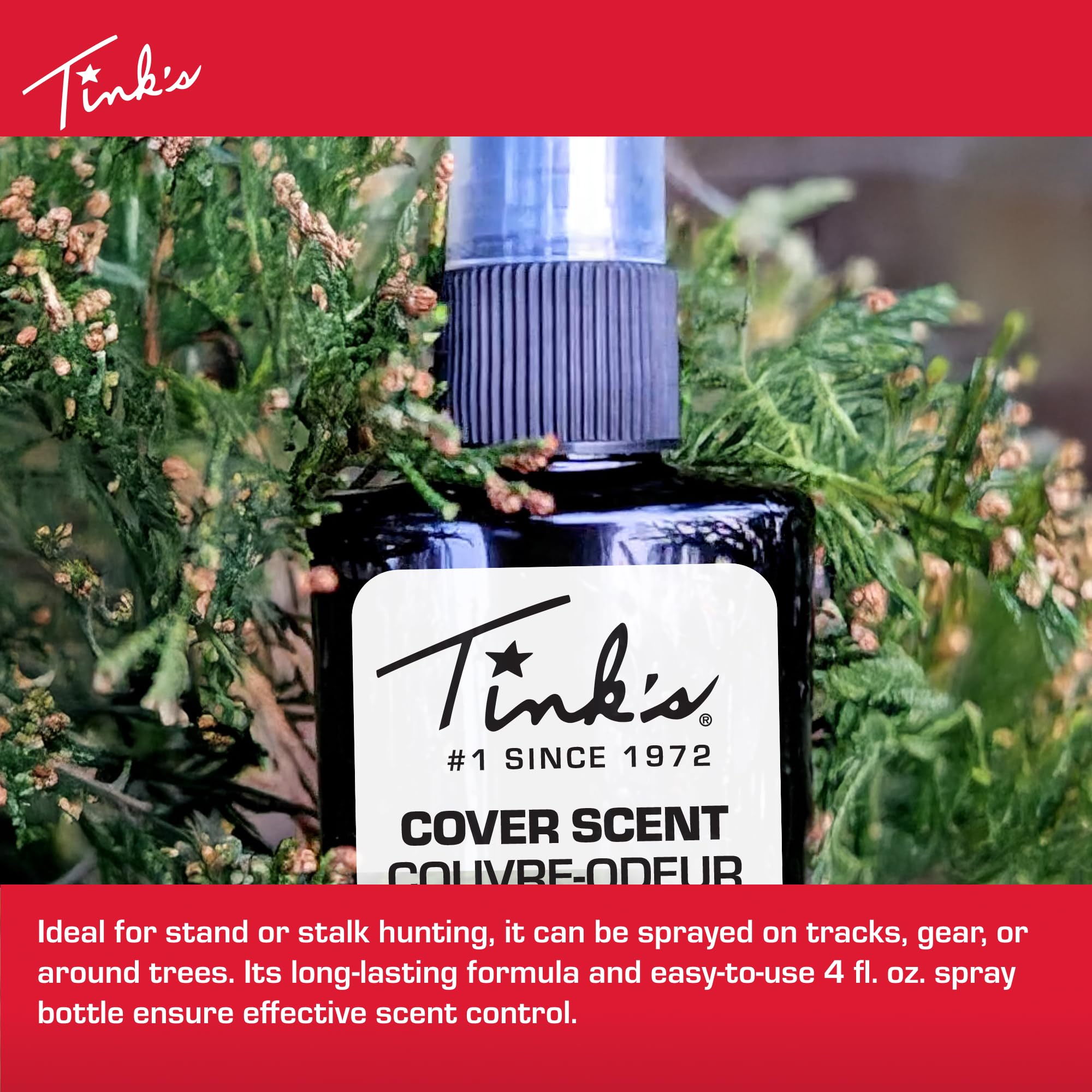 Tink's Cedar Cover Scent cedar aroma blends with cedar-filled areas for natural masking.