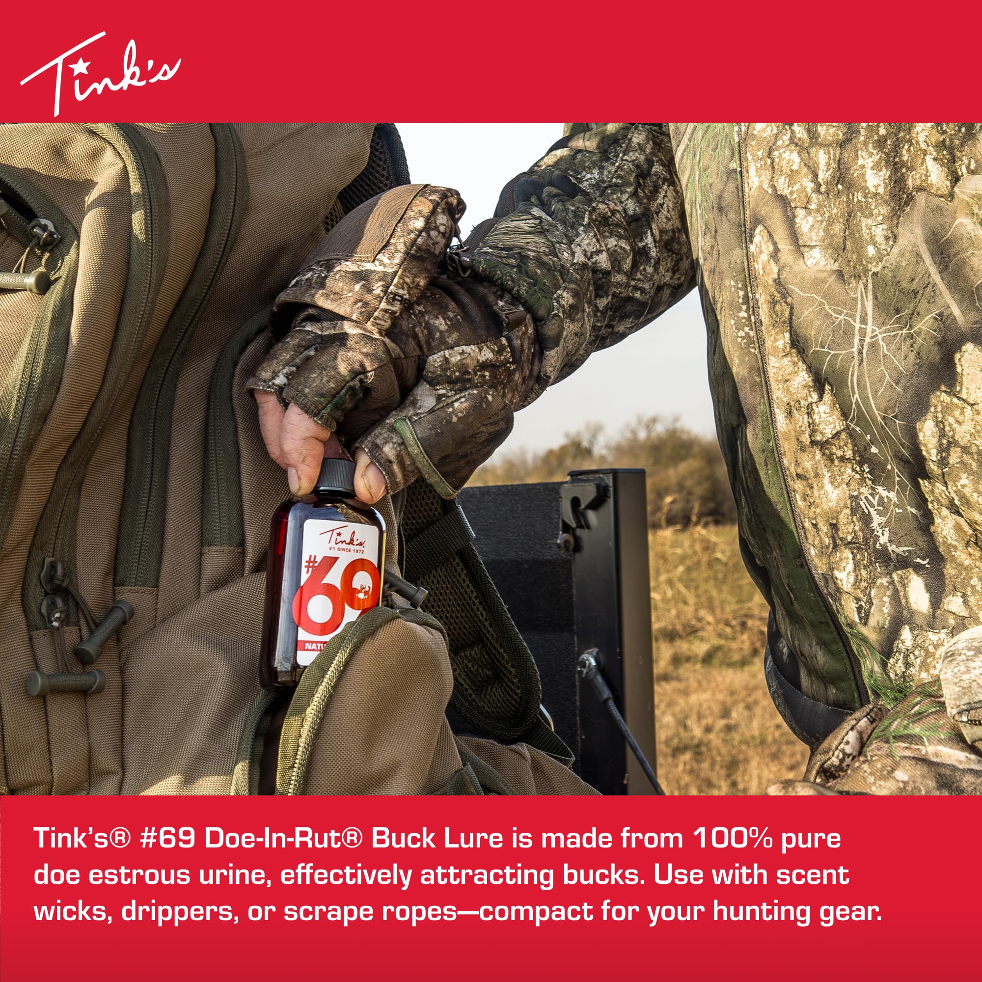 Tink's Doe-in-Rut scent-dispersion setup demonstrates versatile attractant deployment.