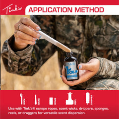 Ground application over a mock scrape with Tink's Doe-P.