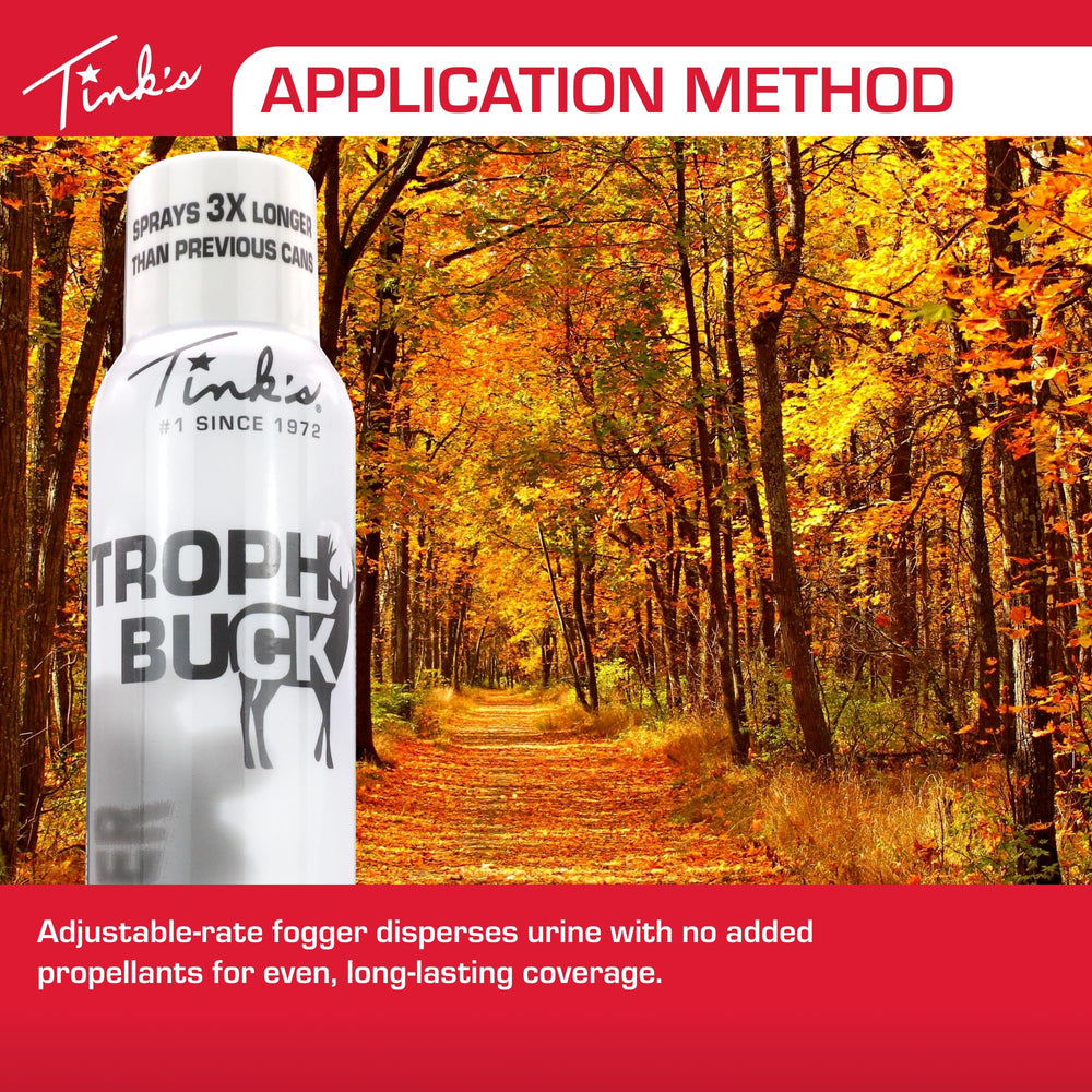 TINK'S Fogger product label design highlighting trusted deer scent brand