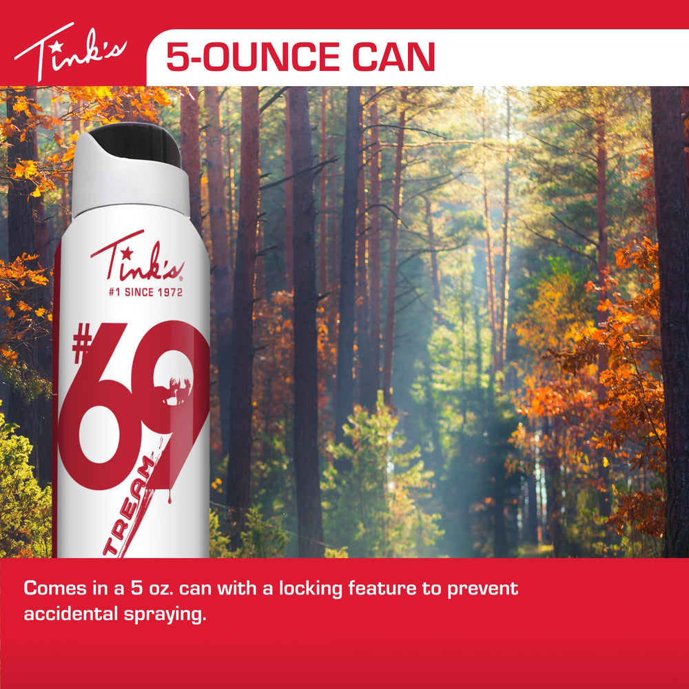 TINK'S 69 5 oz can with locking cap prevents sprays