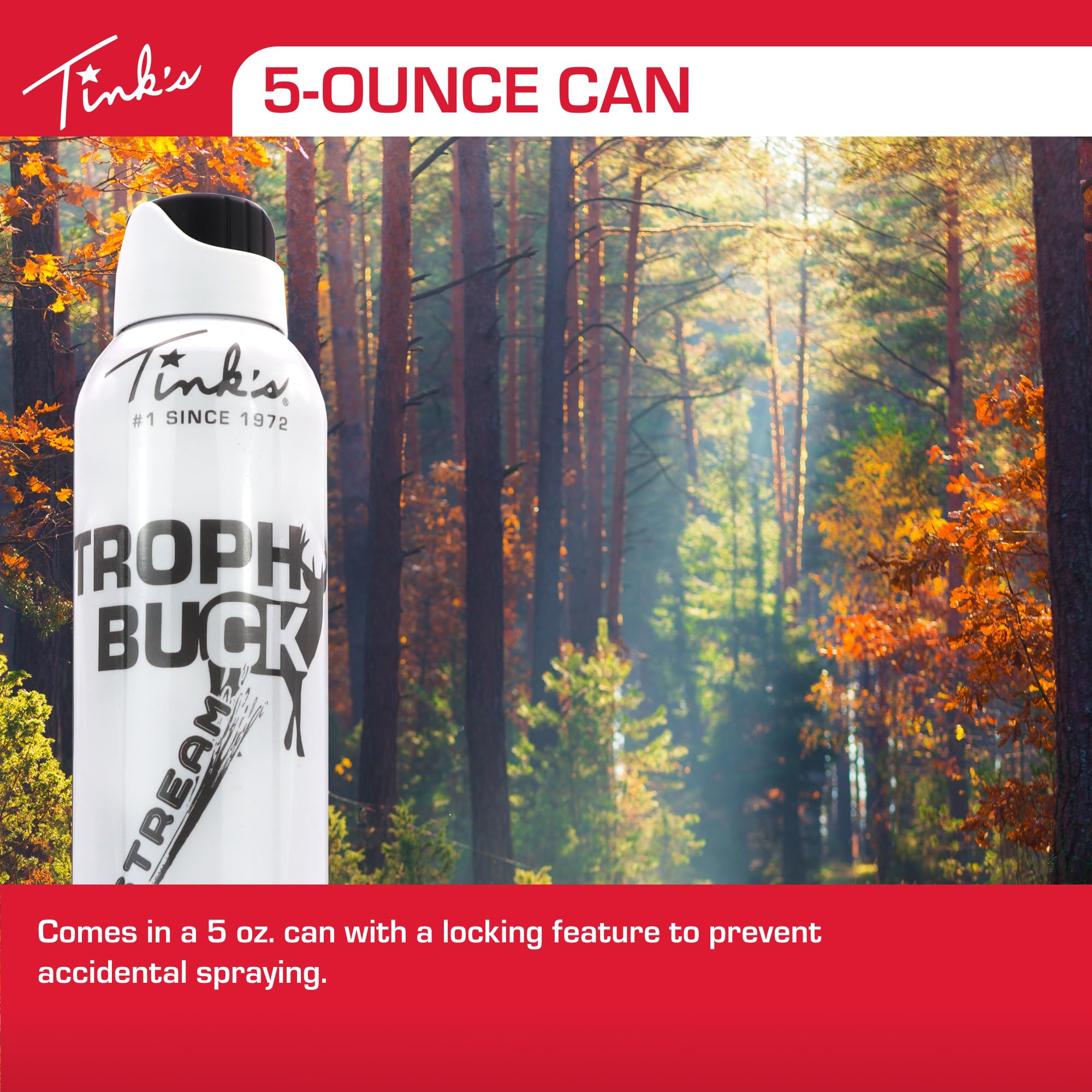 5 oz can with a locking cap for safe storage and transport.