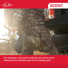 Tink's Peak30 is applied to boots and limbs for effective scent dispersion.