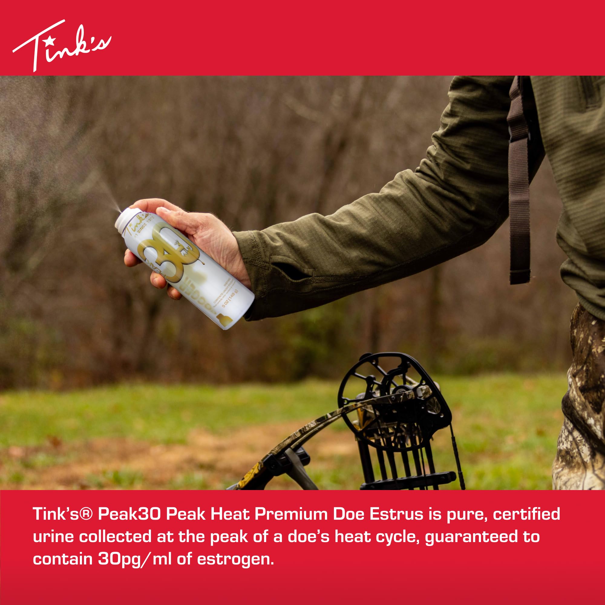 Tink's Peak30 fogger delivers steady mist for field attraction.