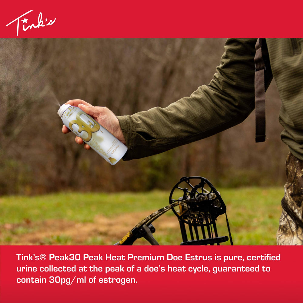 Tink's Peak30 fogger delivers steady mist for field attraction.