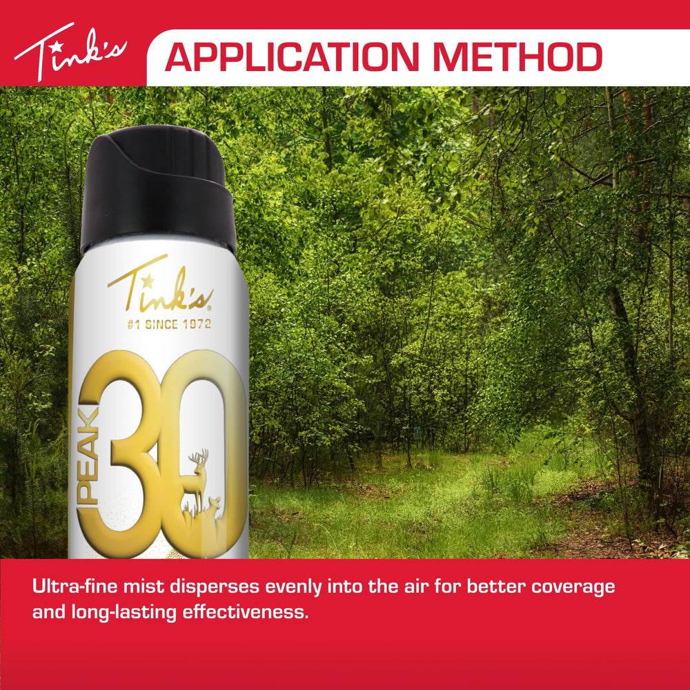 Tink's Peak30 setup beside stand or blind for scent delivery