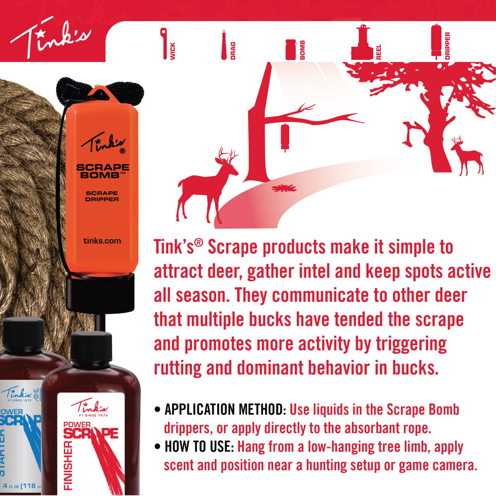 Forest stand setup showing Power Scrape ready for deer activity