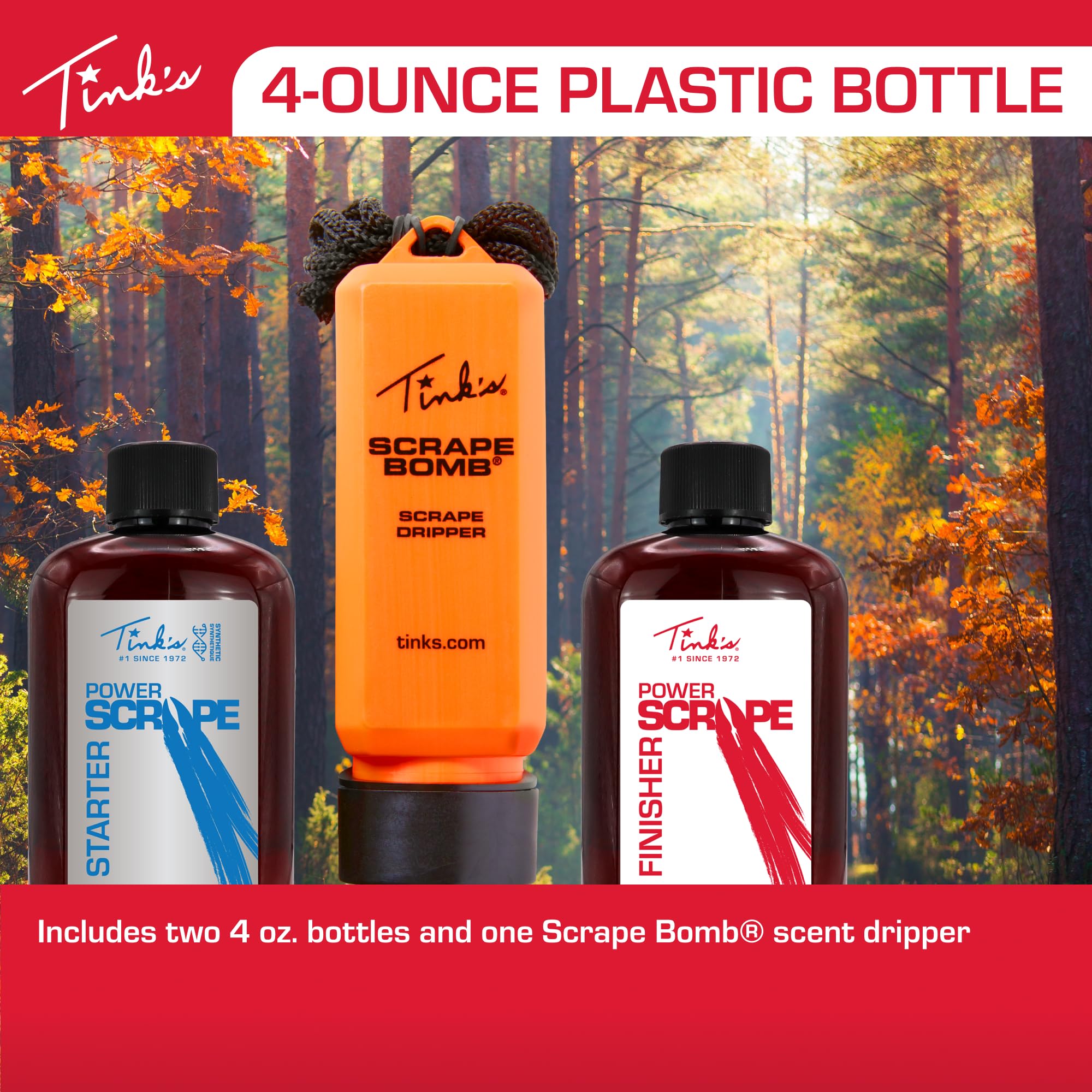 Tink's Power Scrape Starter label highlights the scent cue for quick kit recognition.