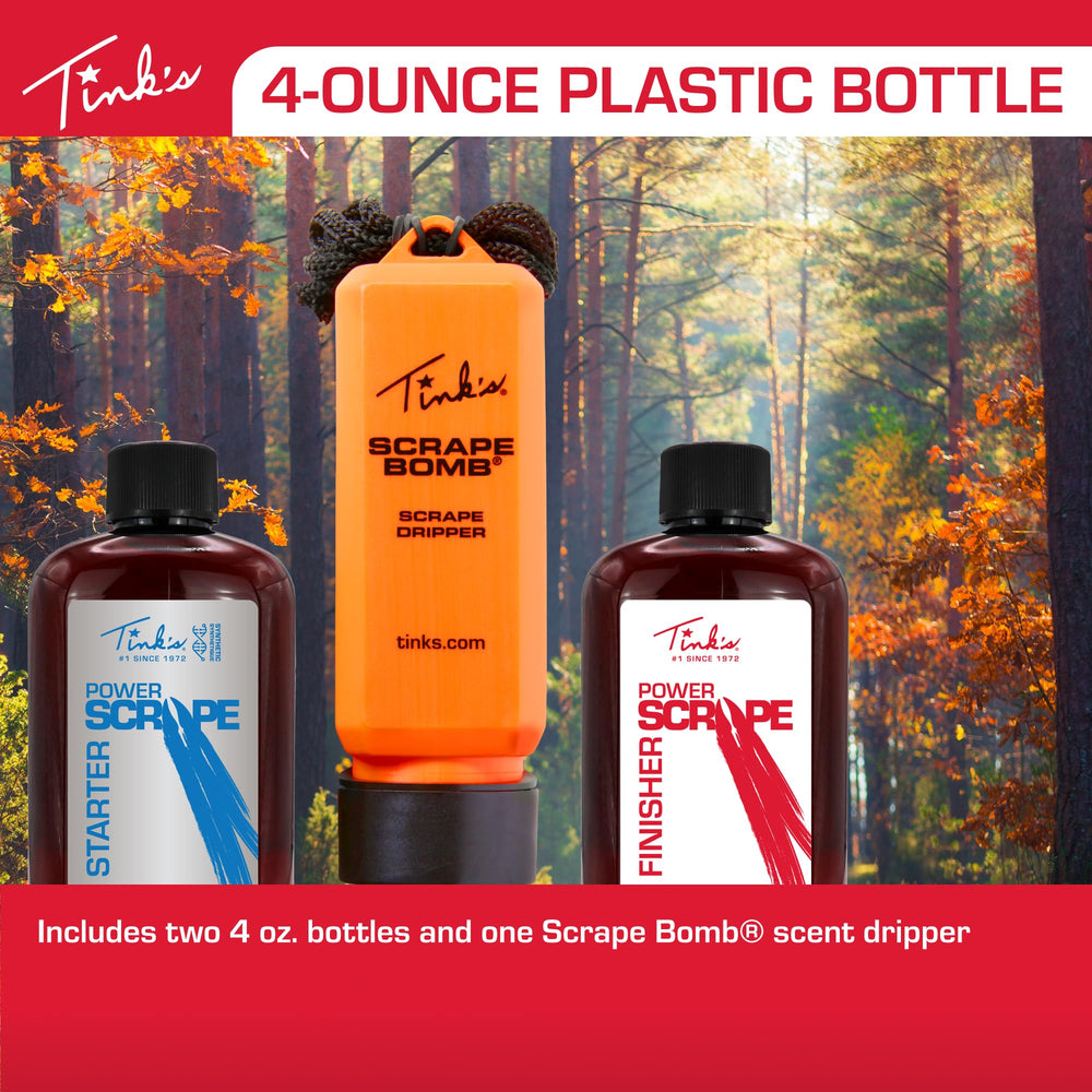 Tink's Power Scrape Starter label highlights the scent cue for quick kit recognition.