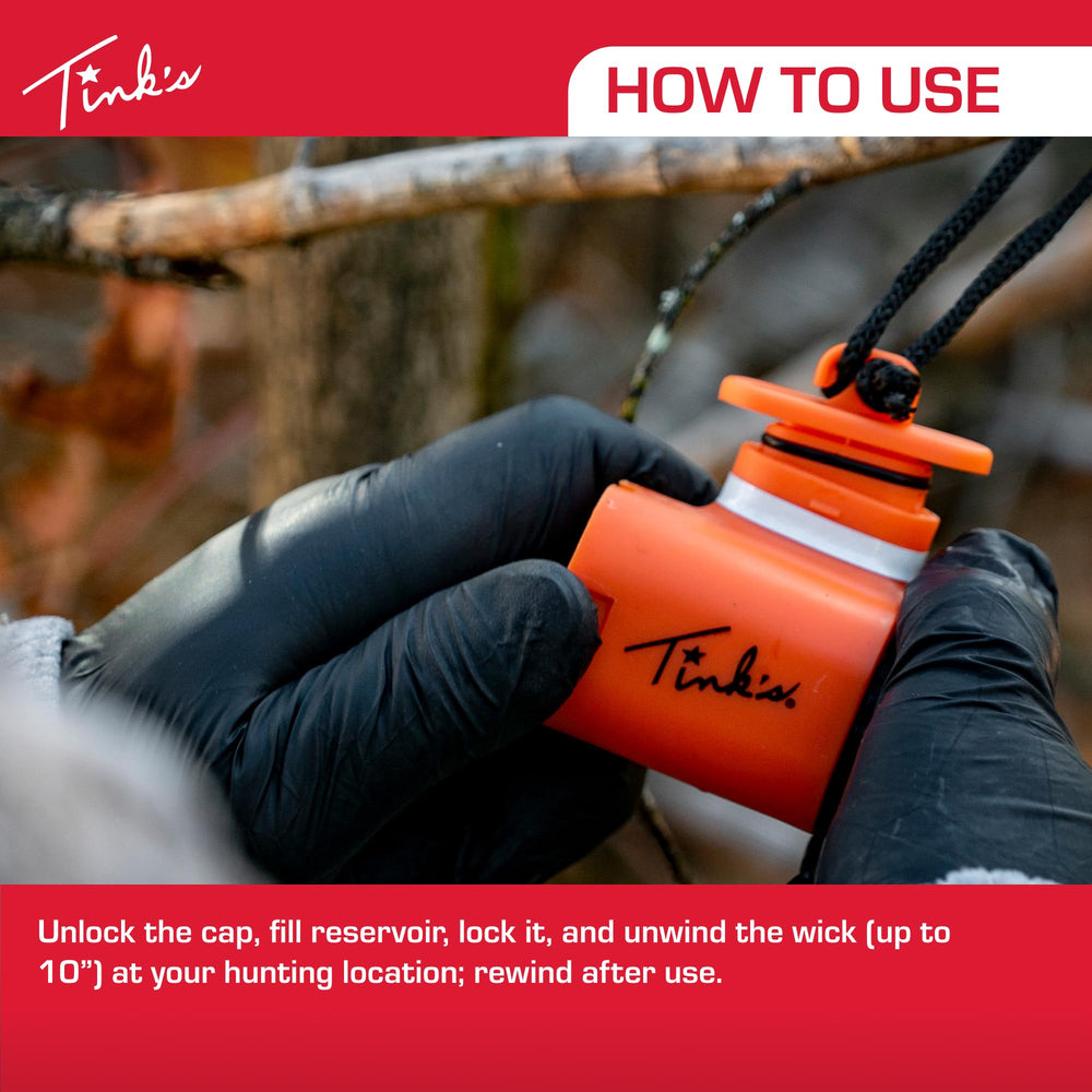 Tink's Scent Reel in-use setup with hanging wick elevates scent dispersion.