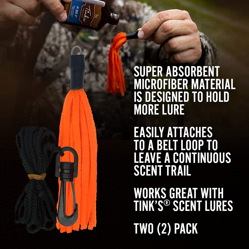 TINK'S Super Draggers 2pk orange microfiber remains clean with mess-free lure handling