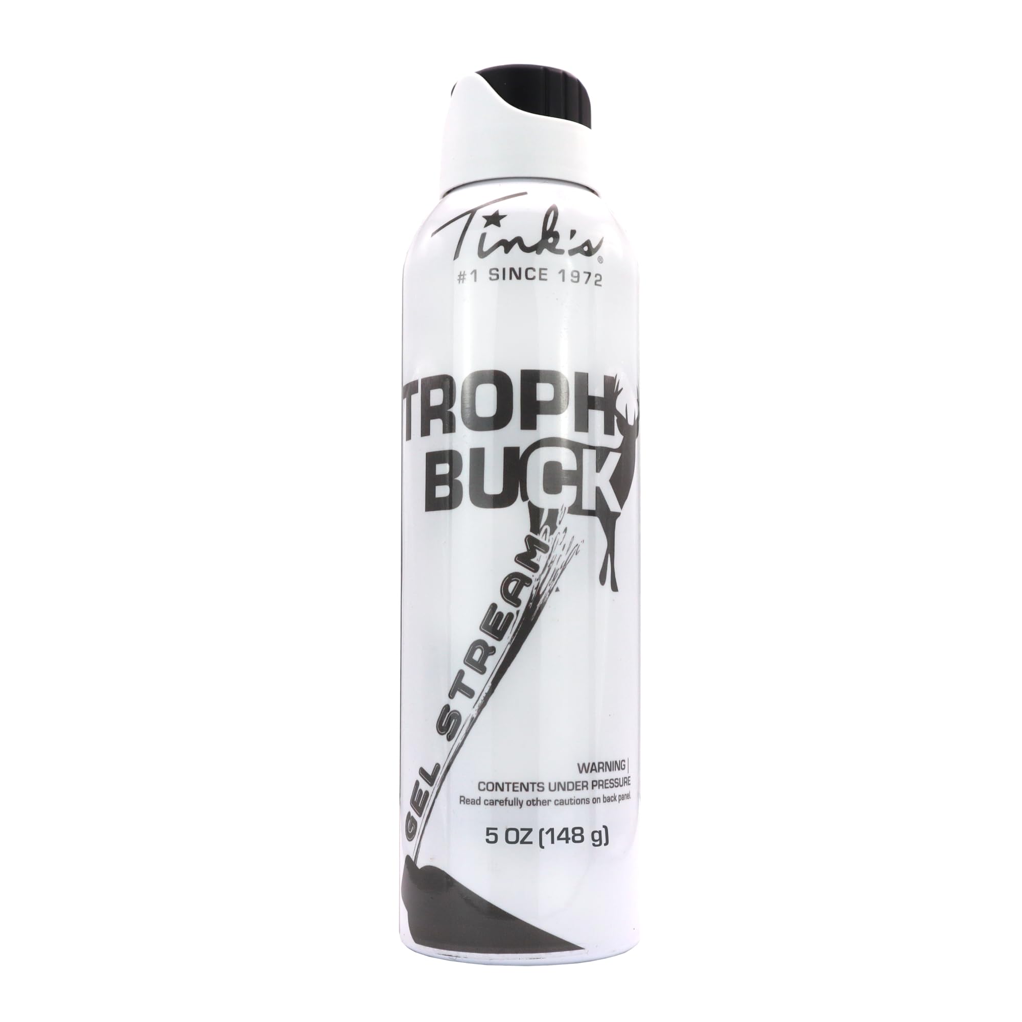 TINK'S Trophy Buck urine gel front view on can, ready for precise scent deployment.