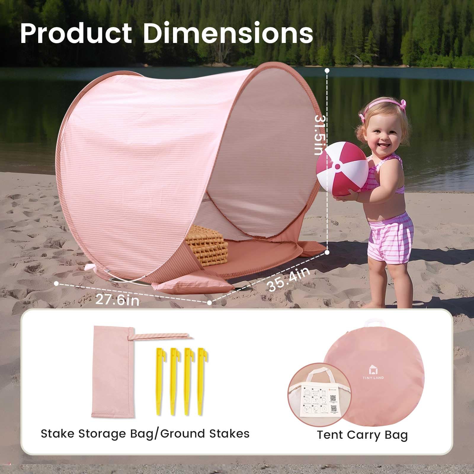 Tiny Land Beach Tent is lightweight and travel-friendly for outings