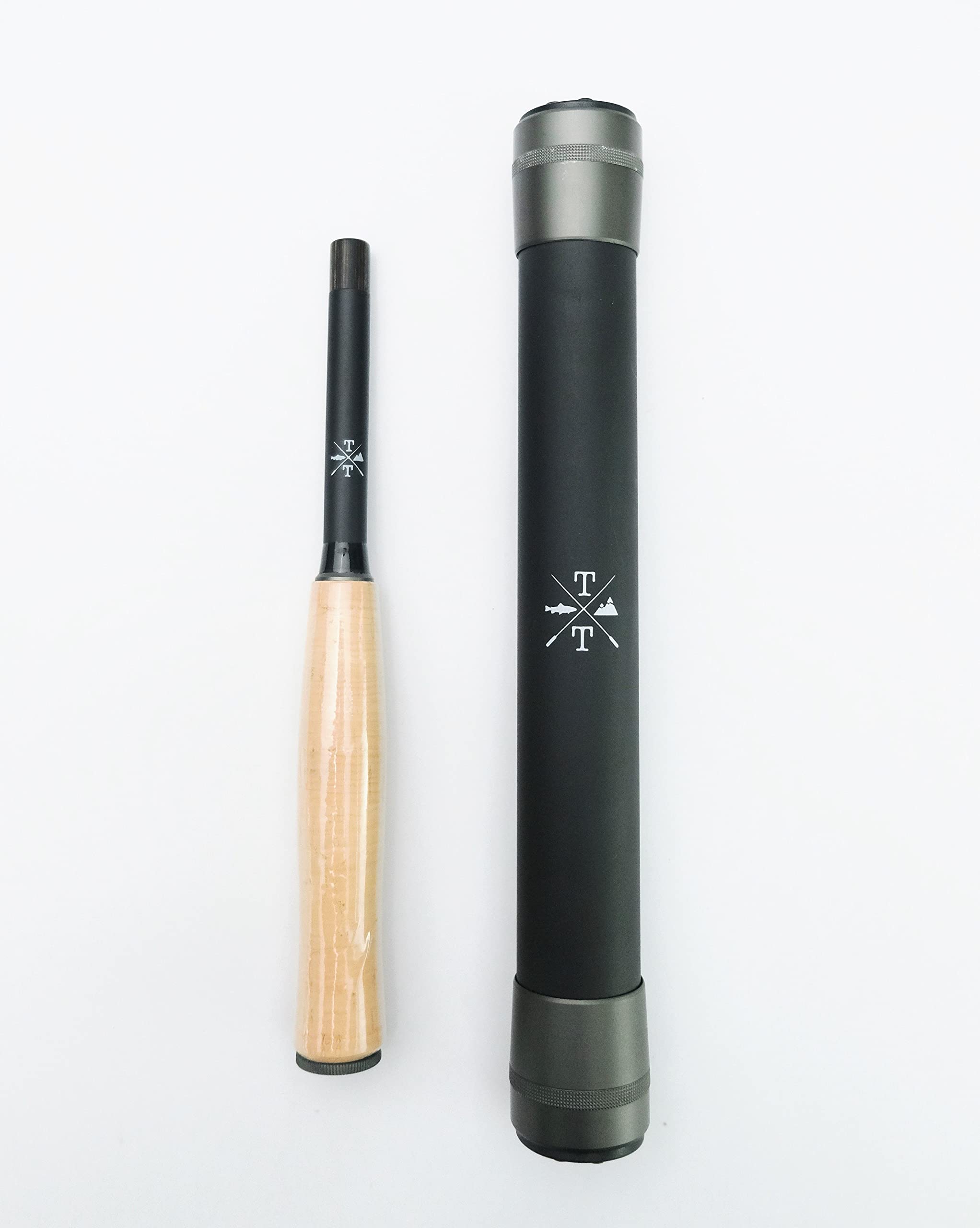 Tiny Tenkara Tiny Ten 5ft ultralight rod extended for precise casts in tight streams.