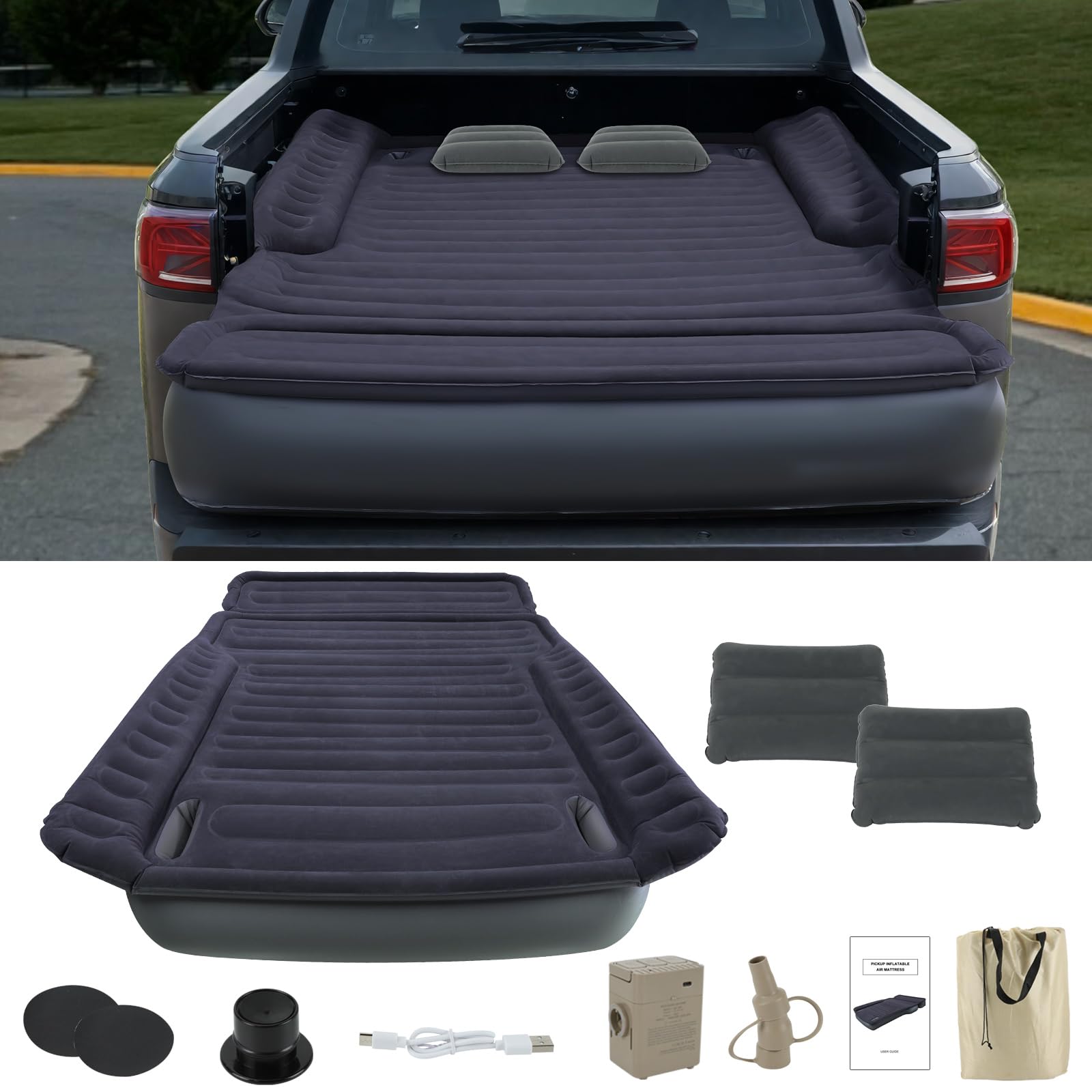 TIPHOPE truck bed mattress fits 5.5-6.5ft beds for camping comfort