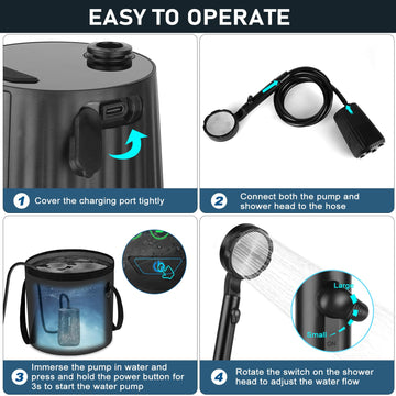 Tipkook portable shower hanging hook supports easy setup.