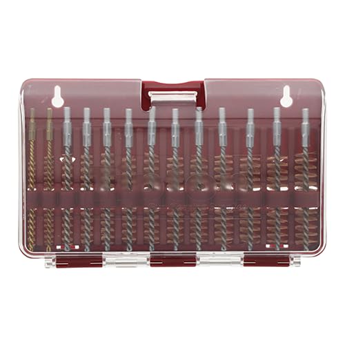 Durable hinged storage case with caliber-specific slots