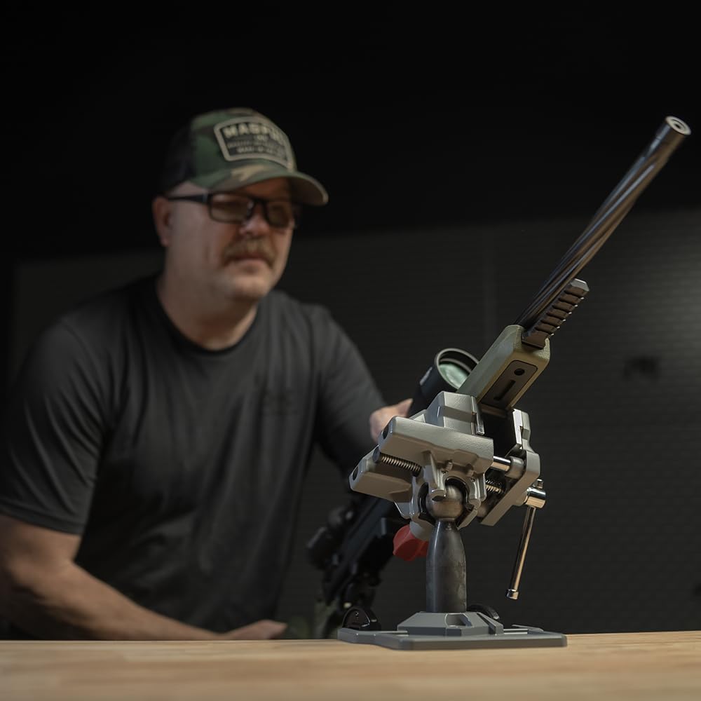 Vise with stainless steel jaws shown on Tipton Best Gun Vise 360