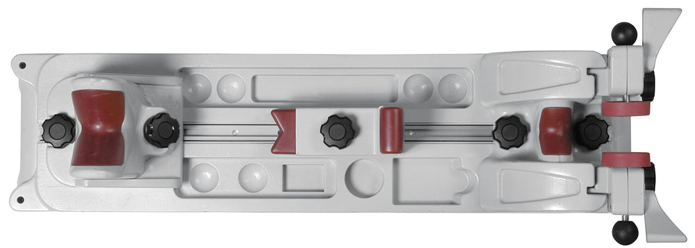 Close-up of durable non-marring polymer jaws