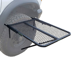 Tire Table Medium Aluminum folded for compact storage after a road trip