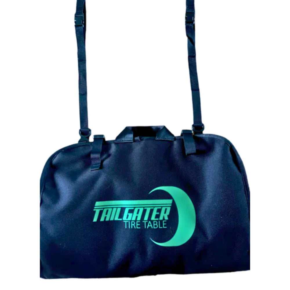 Tire Table sturdy handles and buckles for easy carrying on the go
