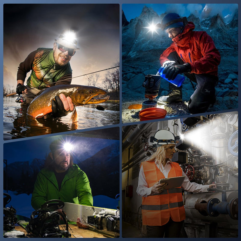 TIROFLX headlamp includes six hardhat clips for hands free work