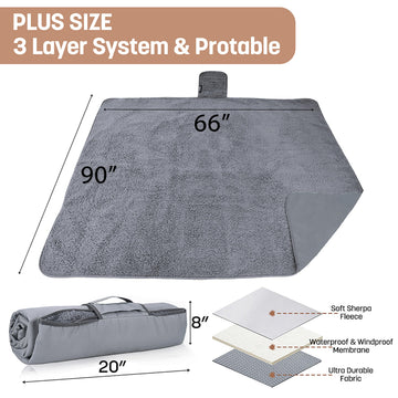 Tirrinia foldable blanket rolls compactly for travel and storage.