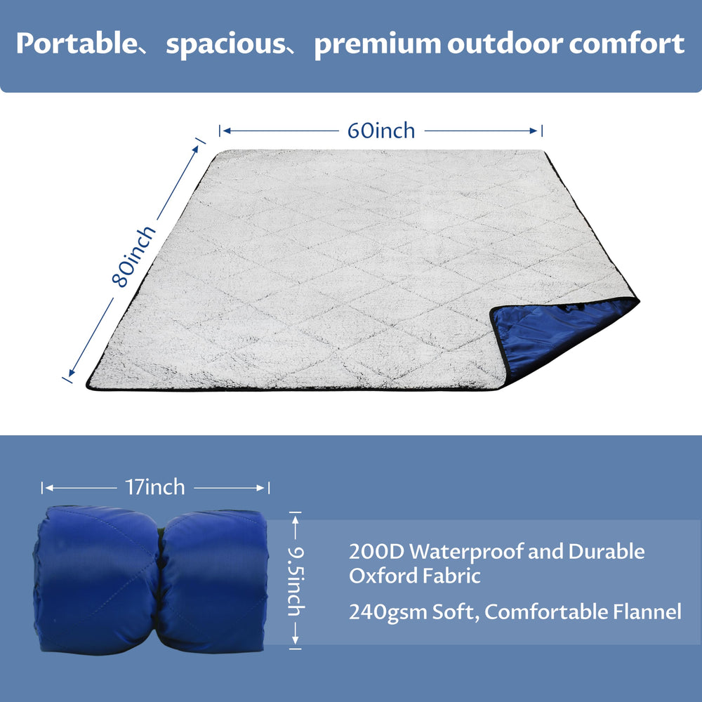 Tirrinia stadium-use blanket protecting from wind and rain.