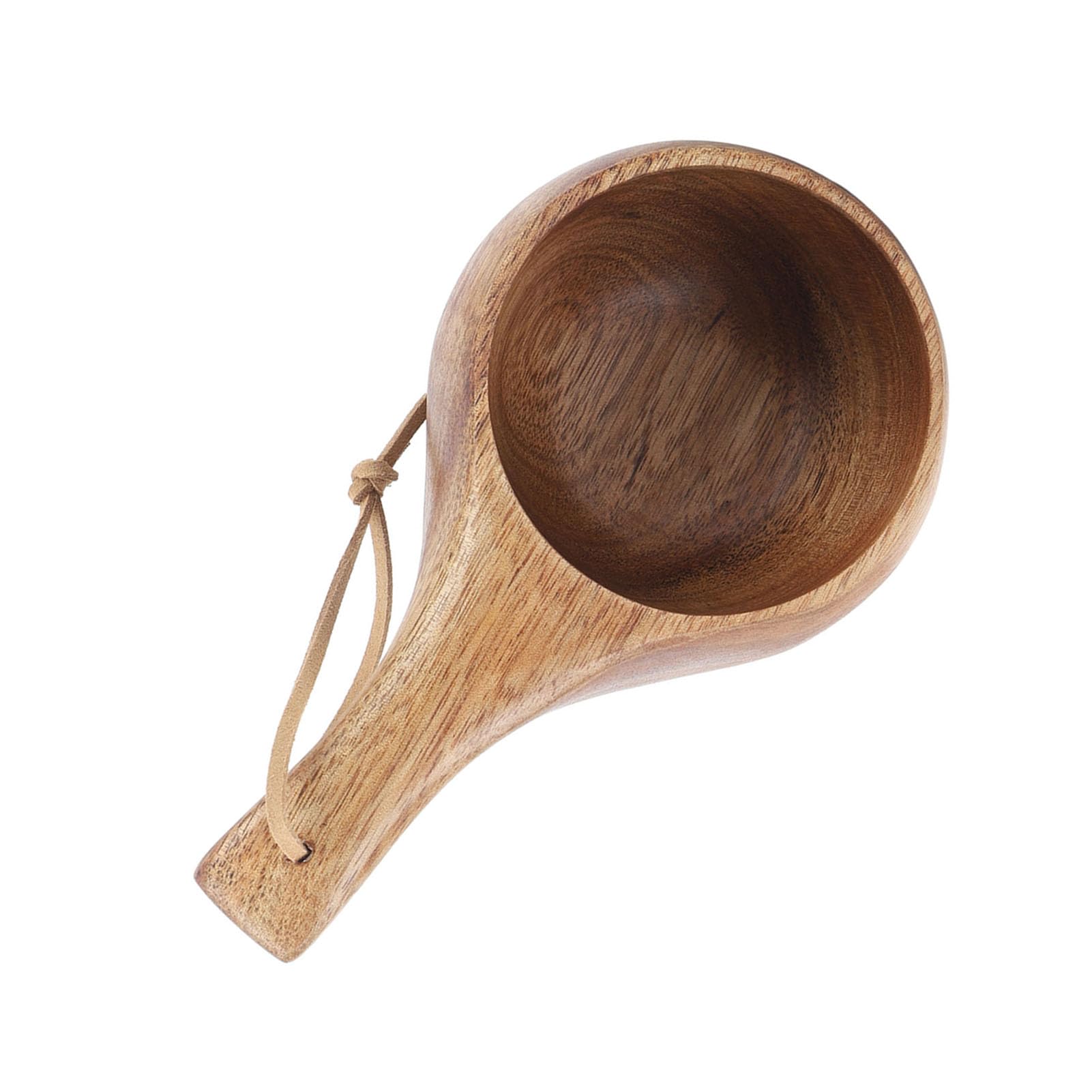 Tissting Kuksa can be attached to a backpack via the hanging hole.