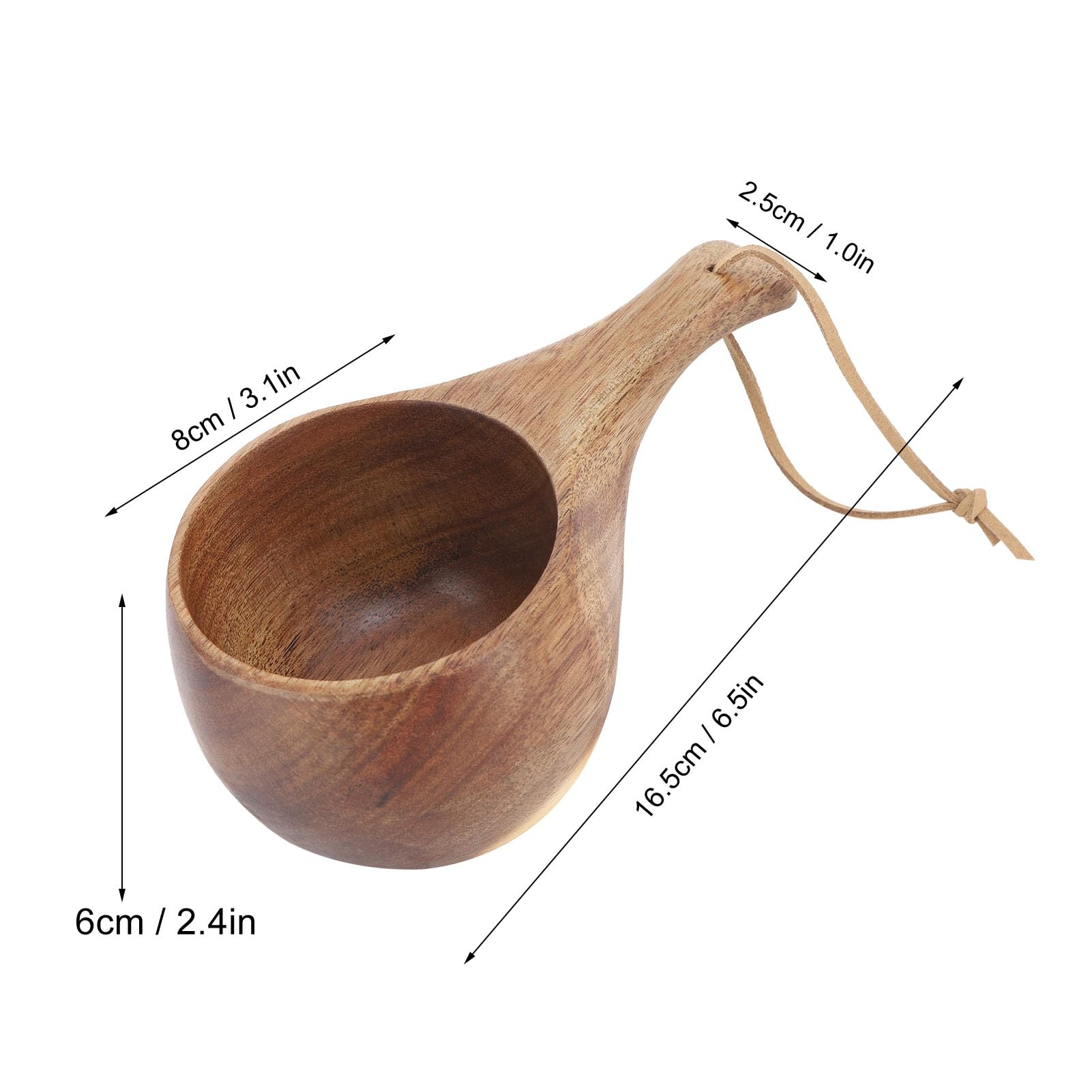 Tissting Kuksa with a thick ergonomic handle for a comfortable outdoor grip.