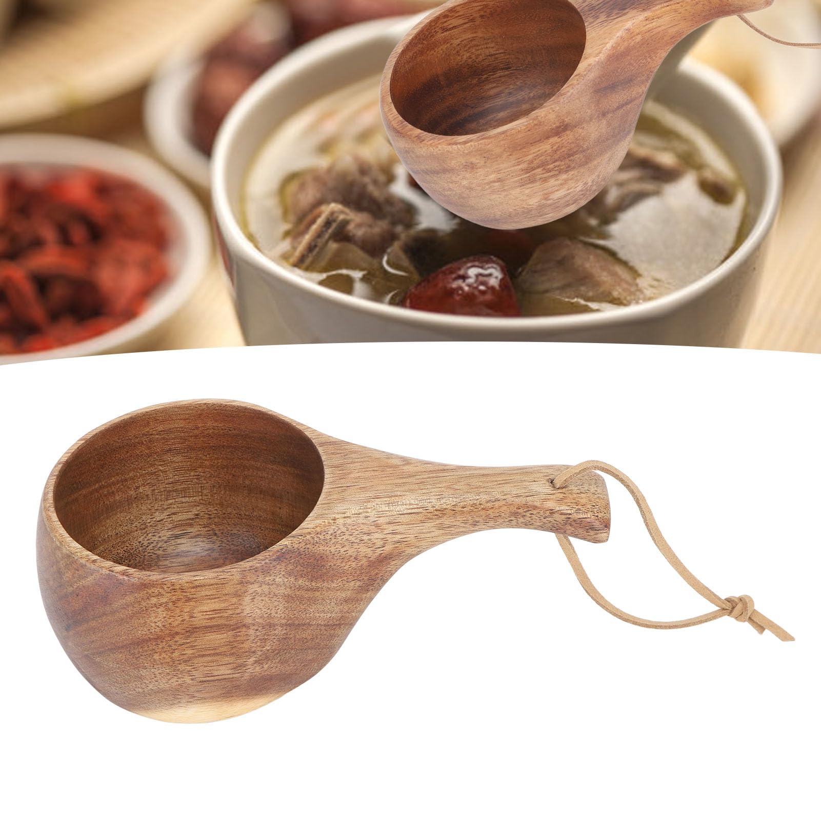 Tissting Kuksa's durable finish highlights unique wood grain detail.